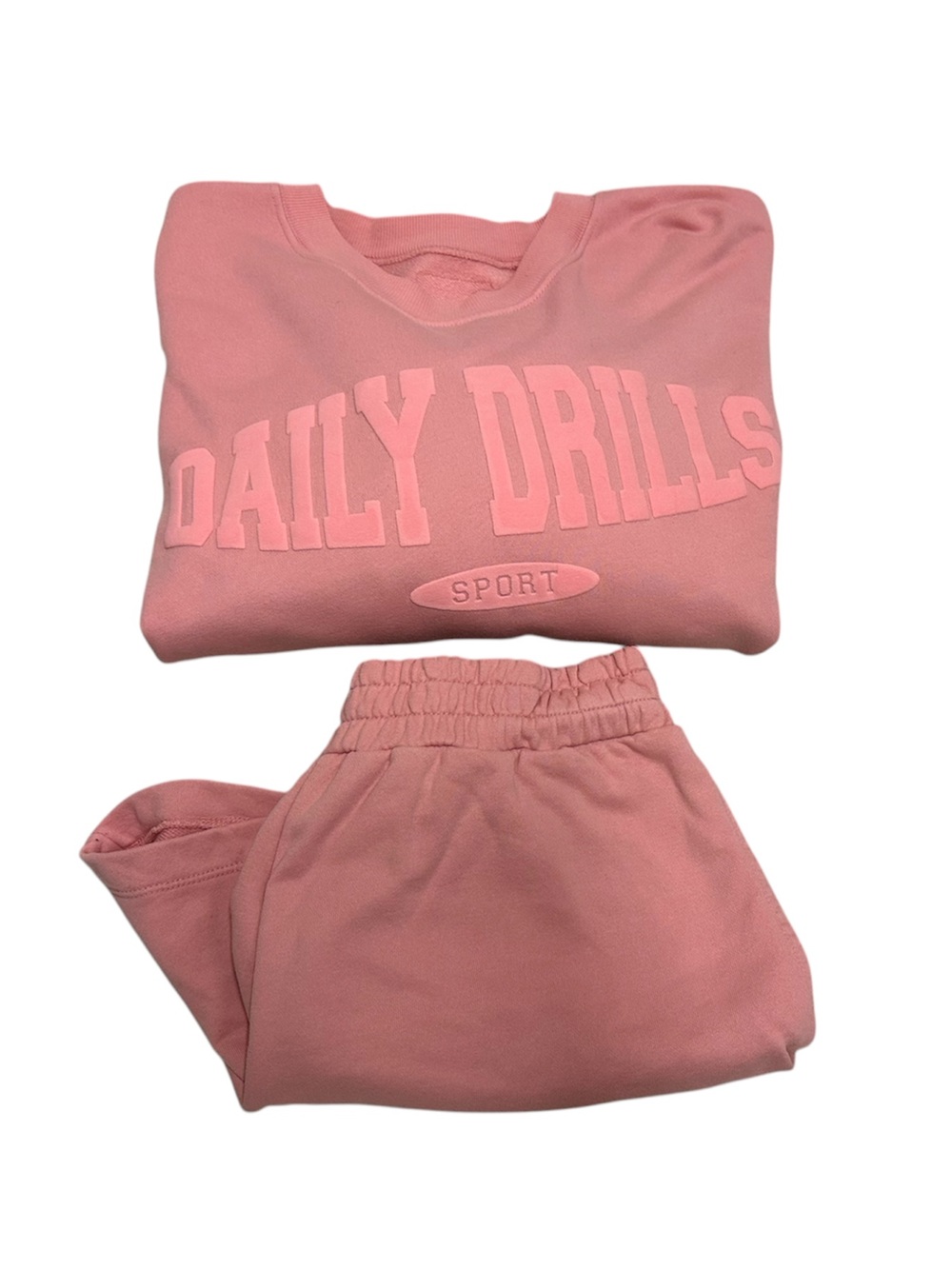 Daily Drills Oversized Sports Crew Sweatshirt AND Shorts in Dusty Rose- M/L